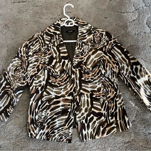 Rafaella Brown and Cream Patterned Jacket - Picture 1 of 6